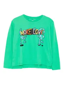 Футболка с графичным принтом Stella Mccartney Kids, зеленый