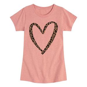 Футболка с принтом в виде контура сердца в леопардовом принте для девочек 7-16 лет Licensed Character, Desert Pink