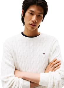 Коллекция мужских культовых свитеров Tommy Hilfiger Cable Knit 2024 года, Ivory