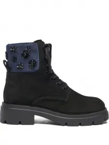 Ботинки Hudson на шнуровке с вышивкой Stuart Weitzman, черный