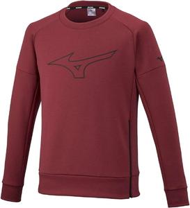 Толстовка Mizuno 32MC1553 с круглым вырезом, эластичная, для тренировок, красный
