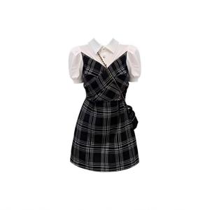 AHDO Женское платье с короткими рукавами, Черный