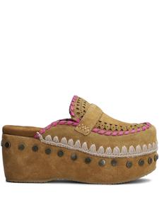 Сабо из замши 60 мм Mou, коричневый