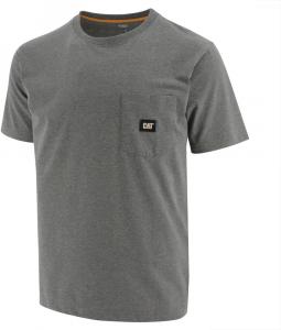 Мужская футболка CAT с коротким рукавом и карманом, Dark Heather Grey