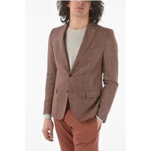 Пиджак CC COLLECTION flax and virgin wool side vents notch lapel RE Corneliani, коричневый