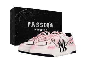 MLB Массивные низкие кеды для скейтбординга, кремовый цвет, розовый и белый, унисекс