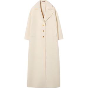 Однобортное пальто из крепа Gg Gucci, бежевый