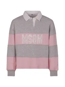 Полосатый свитшот Msgm Kids, серый