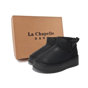 La Chapelle Женские теплые, водонепроницаемые, износостойкие, короткие зимние ботинки, черные