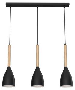 Подвесной светильник Licht-Erlebnisse MUZA, 11x56x11 см цвет schwarz/holz hell