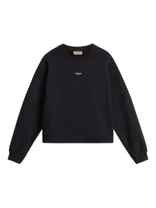 Флисовый топ с круглым вырезом WOOLRICH, черный