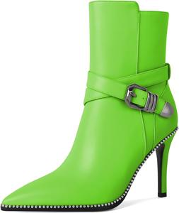 Ботильоны Zamikoo для женщин, высокие каблуки-стилеты, заостренный носок, украшены бусинами, осенние короткие ботинки с пряжкой, перекрестным ремешком и боковой молнией