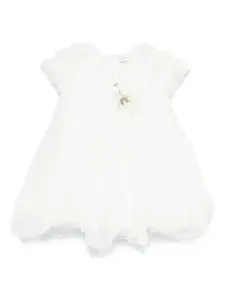 Платье с цветочной вышивкой Monnalisa, белый