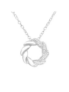 Alexander York Колье с подвеской в виде венка, украшенной кубическим цирконием, в оправе из серебра 925 пробы, 2 части в серебряной оправе