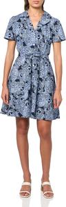 Женское платье-рубашка Tommy Hilfiger Fit and Flare с короткими рукавами, Sky Captain/French Blue