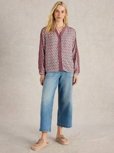 Блуза Mabel Abstract Loose Fit из вискозы LENZING ECOVERO White Stuff