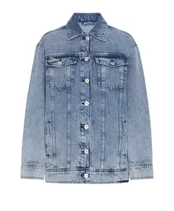 Джинсовая куртка среднего синего цвета с эффектом потертости Ichi, синий