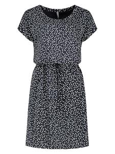 Платье до колена Sublevel, темно-синий/белый