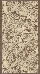 Ковер SAFAVIEH, 61 x 110 см, Washable Rug Outdoor Courtyard Collection - Natural & Chocolate, без линьки и легкий в уходе, идеален для патио, входной двери, прихожей, придверный ковер (CY2996-3401)