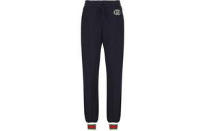 Штаны спортивные женские Gucci Logo-embroidered Web-stripe, черный