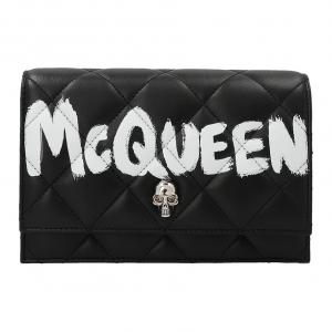 Alexander McQueen Квилтированная кросс-боди сумка с граффити логотипом