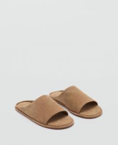 Женские сандалии из замшевой кожи MANGO, Sand