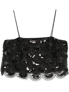 ROTATE BIRGER CHRISTENSEN укороченный топ с пайетками, черный