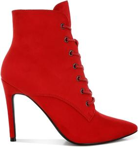 Женские ботильоны на шнуровке с каблуком-стилето London Rag Agmati, Red