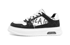 HLA Мужские лоу-топ скейтборд кроссовки бело-черные, цвет White Black