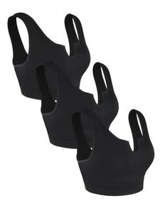 Спортивный бюстгальтер пуш-ап MEETWEE Medium Support Plus Size, черный