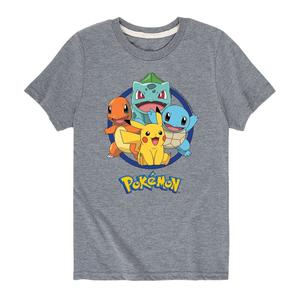 Футболка с рисунком группы персонажей Pokemon для мальчиков 8–20 лет Licensed Character