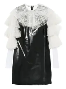 Платье мини с оборками и кружевом Philosophy Di Lorenzo Serafini, черный