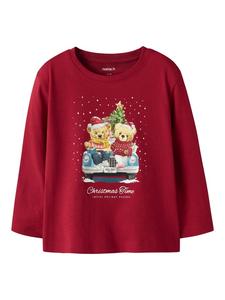 Рубашка с длинными рукавами NMFVOSMAS LS NREG TOP красного цвета с принтом шута name it