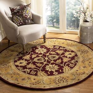 Ковер SAFAVIEH, 183 x 183 см, Classic Collection, Burgundy & Gold, ручной работы, традиционный восточный, шерстяной, идеален для помещений с высокой проходимостью в гостиной, спальне (CL244A)