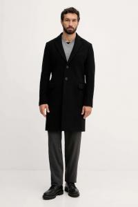 Пальто с шерстью United Colors Of Benetton, черный