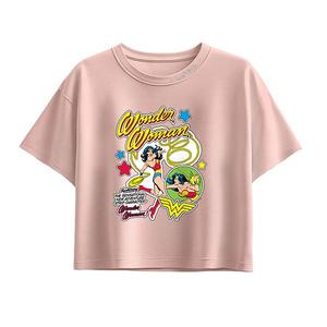 Футболка Boxy с принтом Wonder Woman для девочек 7-16 лет Licensed Character, Light Pink