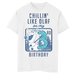 Футболка с рисунком «Олаф расслабляется на мой 3-й день рождения» Disney’s Frozen Boys 8–20 Disney, белый