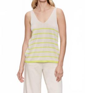 V-образный вязаный топ в полоску цвета пустынного лайма Sanctuary, Muslin Desert Lime Stripe