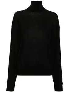 Шерстяной джемпер с высоким воротником Saint Laurent, черный
