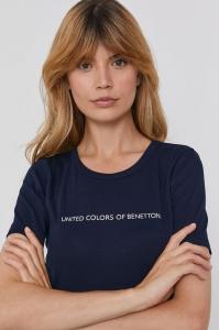 Хлопковая футболка United Colors of Benetton, темно-синий