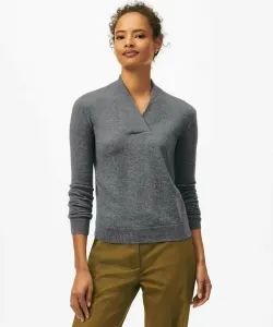 Свитер с воротником-шалью из шелка и кашемира