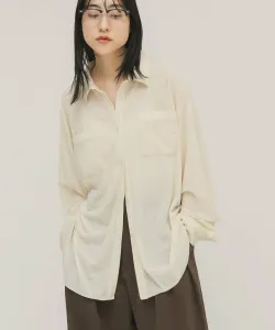 Свободная рубашка из прозрачного бархата Kbf, цвет Ivory