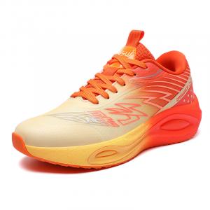 Мужские низкие беговые кроссовки с амортизацией, противоскользящим и износостойким покрытием Jswei, оранжевый желтый