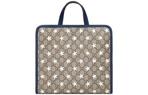 GUCCI Сумка из холста с кожаными вставками, сумка-тоут, шоппер, детская ручная сумка Ebony/Dark Blue