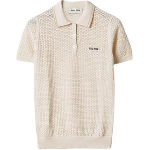Хлопковая поло MIU MIU, Natural