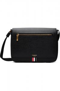 Сумка репортерская с фактурой под гальку Thom Browne, черный
