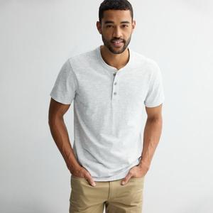 Мужская базовая полосатая футболка с коротким рукавом Henley Sonoma Goods For Life, цвет light gray stripe