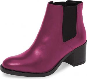 Женские классические ботинки YDN с круглым носком, средней устойчивой подошвой, в стиле Челси, эластичные, на щиколотку, Fuchsia