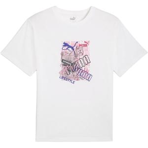 PUMA Футболка с принтом женская white