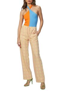 Двухцветный боди-халтер в оранжевом и синем цветах MSGM